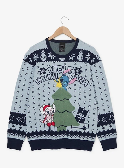 Disney Lilo & Stitch Angel Christmas Tree Holiday Light-Up Sweater - BoxLunch Exclusive