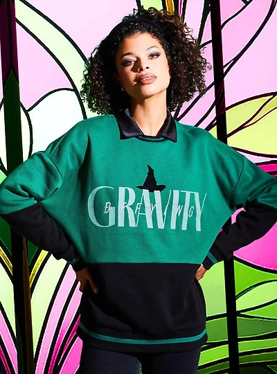 Wicked Defying Gravity Women's Panel Crewneck — BoxLunch Exclusive