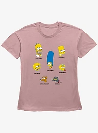 The Simpsons Family Faces Womens Straight Fit T-Shirt