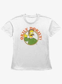 The Simpsons Okily Dokily Ned Flanders Womens Straight Fit T-Shirt
