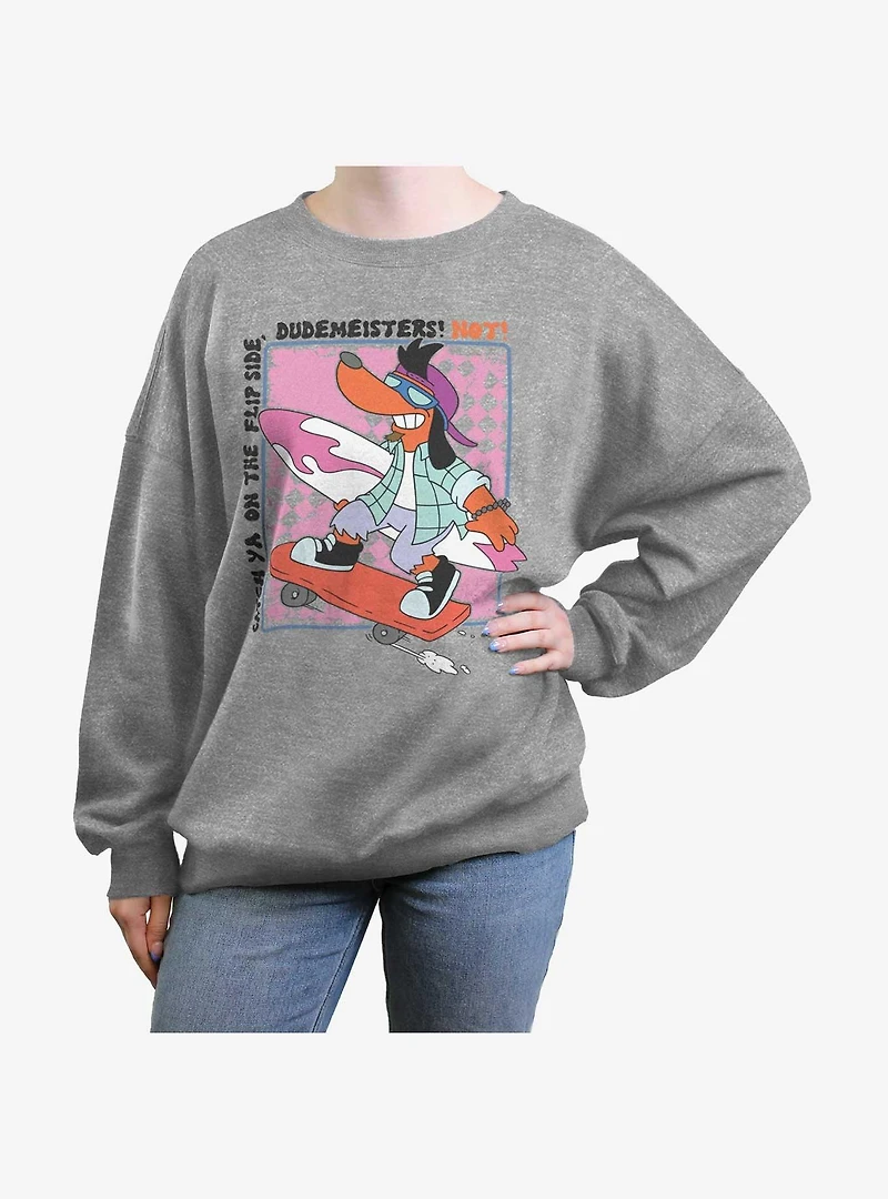 The Simpsons Poochie Dudemeisters Womens Oversized Sweatshirt
