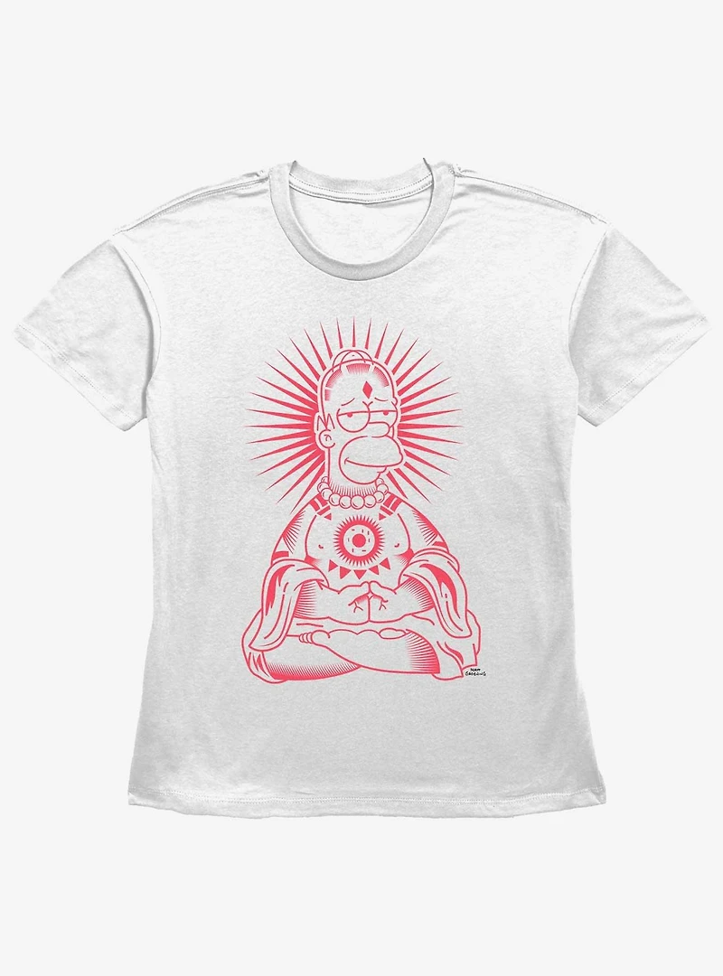 The Simpsons Zen Homer Womens Straight Fit T-Shirt