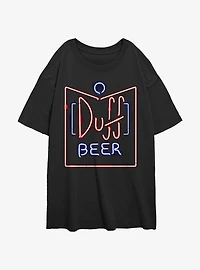 The Simpsons Duff Beer Sign Womens Oversized T-Shirt