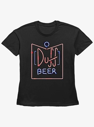 The Simpsons Duff Beer Sign Womens Straight Fit T-Shirt
