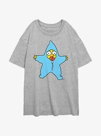 The Simpsons Maggie Star Snow Suit Womens Oversized T-Shirt