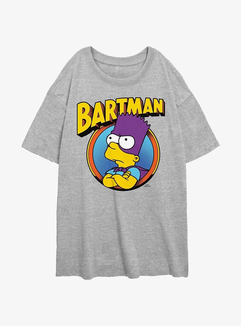 The Simpsons Bartman Circle Womens Oversized T-Shirt