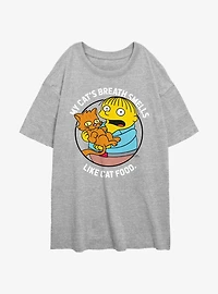 The Simpsons Ralph Cat Breath Womens Oversized T-Shirt