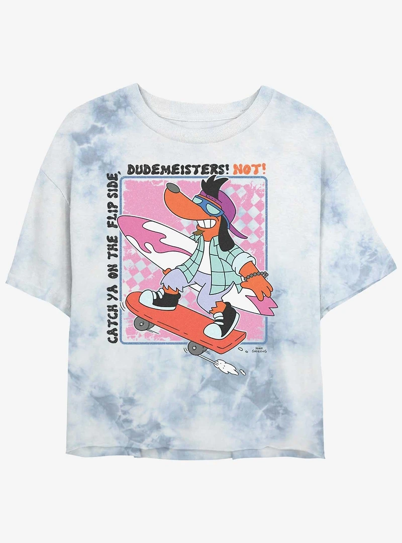 The Simpsons Poochie Dudemeisters Tie-Dye Womens Crop T-Shirt