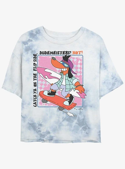 The Simpsons Poochie Dudemeisters Tie-Dye Womens Crop T-Shirt