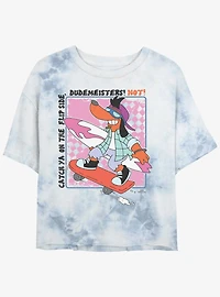 The Simpsons Poochie Dudemeisters Tie-Dye Womens Crop T-Shirt