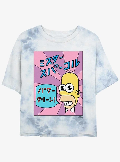 The Simpsons Mr. Sparkle Tie-Dye Womens Crop T-Shirt