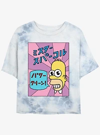 The Simpsons Mr. Sparkle Tie-Dye Womens Crop T-Shirt