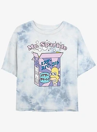 The Simpsons Mr. Sparkle Box Tie-Dye Womens Crop T-Shirt