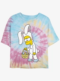 The Simpsons Bunny Bart Tie-Dye Womens Crop T-Shirt