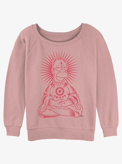 The Simpsons Zen Homer Womens Slouchy Sweatshirt