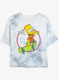The Simpsons Bart Eat My Shorts Tie-Dye Womens Crop T-Shirt