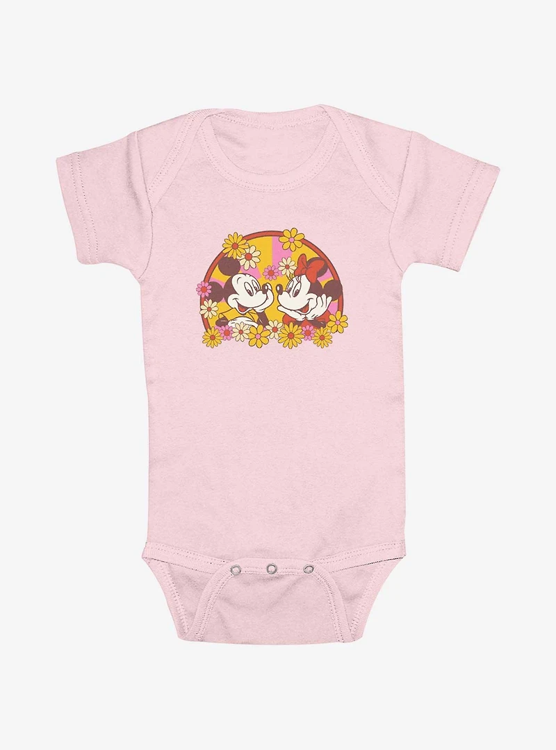 Disney Mickey Mouse Minnie Love Bloom Infant Bodysuit