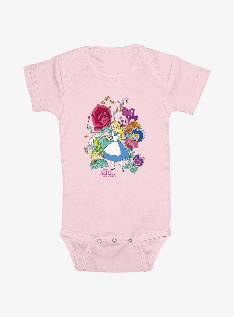 Disney Alice Wonderland Classic Floral Forest Infant Bodysuit