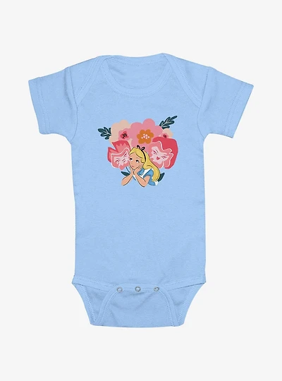 Disney Alice Wonderland Flowers Infant Bodysuit