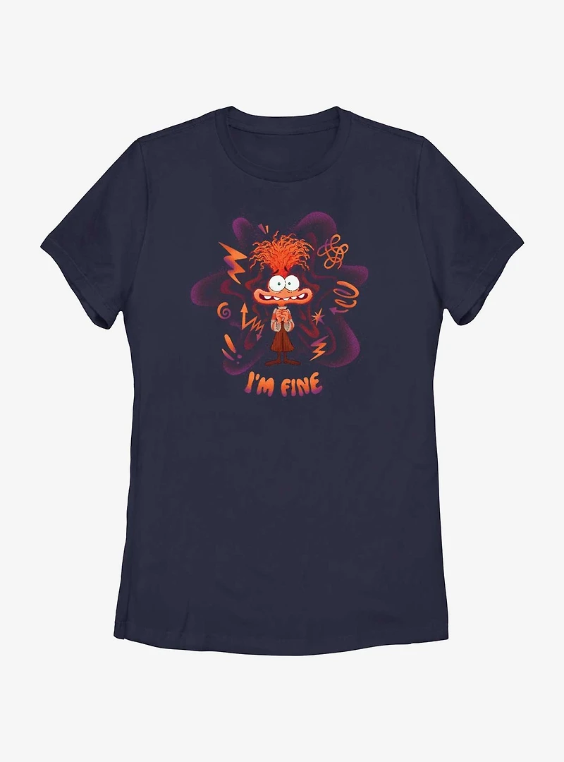 Disney Pixar Inside Out 2 Anxiety I Am Fine Womens T-Shirt