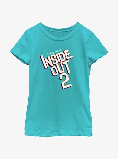 Disney Pixar Inside Out 2 Logo Youth Girls T-Shirt