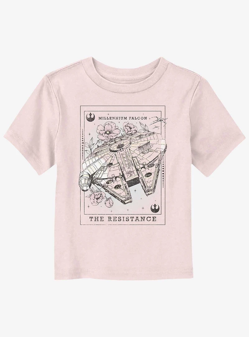 Star Wars Millennium Falcon Floral Tarot Toddler T-Shirt