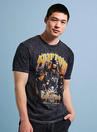 Disney Pirates of the Caribbean Jack Sparrow Retro Multi-Portrait T-Shirt - BoxLunch Exclusive