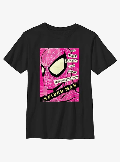 Marvel Spider-Man Power And Responsibility Quote Youth T-Shirt