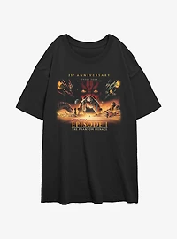Star Wars Episode I: The Phantom Menace 25th Anniversary Full Poster Womens Oversized T-Shirt