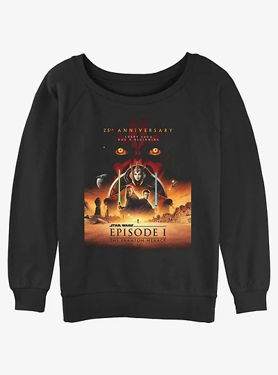 Star Wars Episode I: The Phantom Menace 25th Anniversary Poster Womens Slouchy Sweatshirt