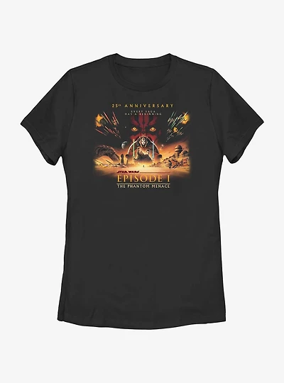 Star Wars Episode I: The Phantom Menace 25th Anniversary Full Poster Womens T-Shirt
