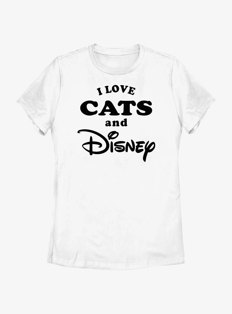 Disney I Love Cats and Womens T-Shirt