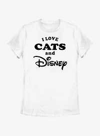 Disney I Love Cats and Womens T-Shirt