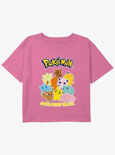 Pokemon Gotta Catch 'Em All Youth Girls Boxy Crop T-Shirt