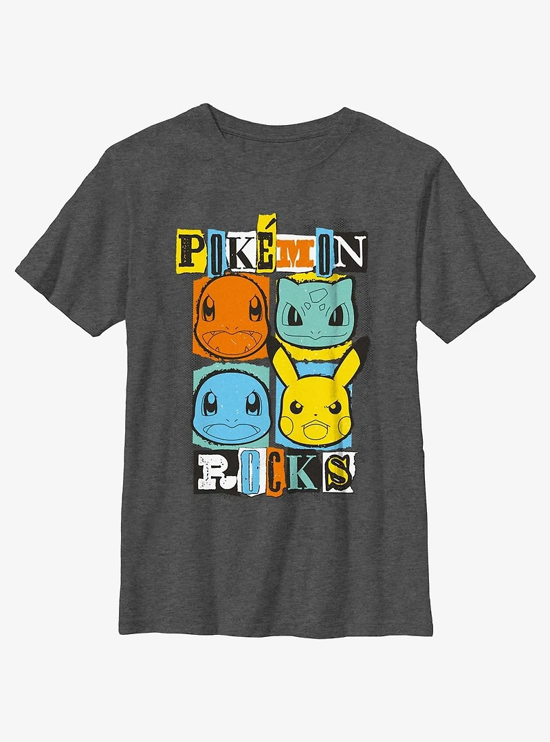 Pokemon Starters Rocks Youth T-Shirt