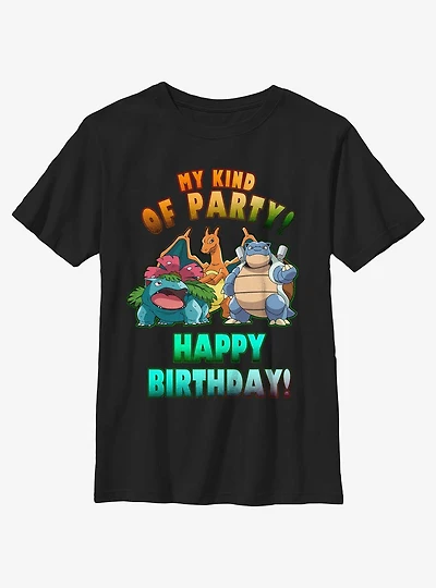 Pokemon Evolved Starter Birthday Youth T-Shirt