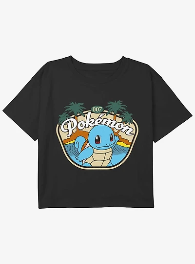 Pokemon Aquatic Squirtle Youth Girls Boxy Crop T-Shirt