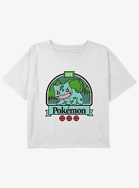 Pokemon Green Bulbasaur Youth Girls Boxy Crop T-Shirt