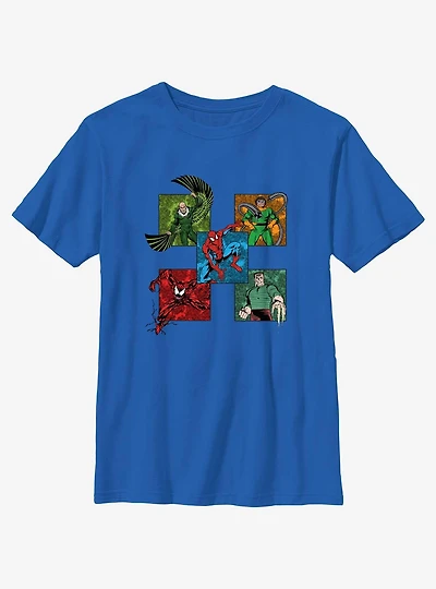Marvel Spider-Man & Villain Grid Youth T-Shirt
