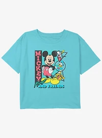 Disney Mickey Mouse & Friends Vintage Shapes Youth Girls Boxy Crop T-Shirt