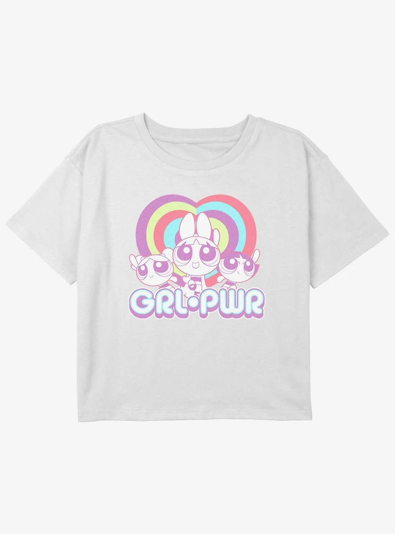 The Powerpuff Girls Pastel Grl Pwr Youth Boxy Crop T-Shirt