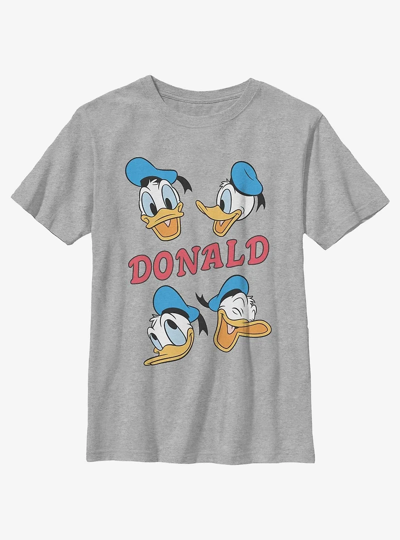 Disney Mickey Mouse Donald Duck Heads Youth T-Shirt