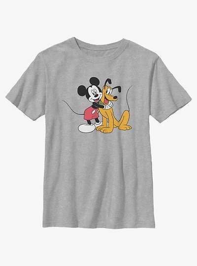 Disney Mickey Mouse & Pluto Hugs Youth T-Shirt