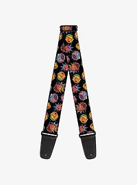 Rick and Morty Vaporwave Expressions Scattered Guitar Strap
