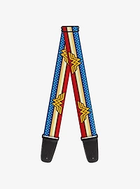 DC Comics Wonder Woman Logo Stripe Stars Guitar Strap