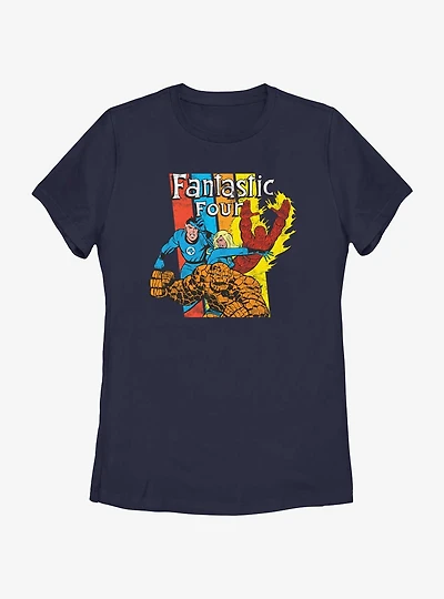 Marvel Fantastic Four 4 Stripes Womens T-Shirt