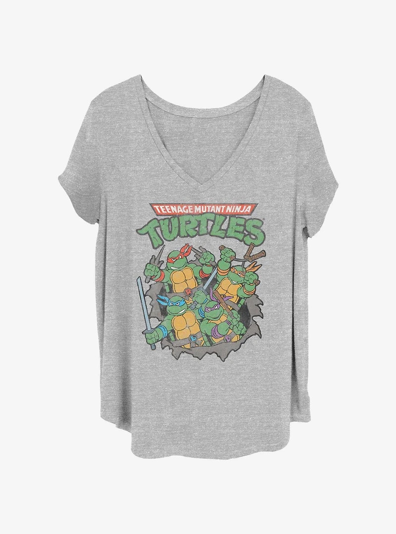 Teenage Mutant Ninja Turtles Turtle Group Womens T-Shirt Plus