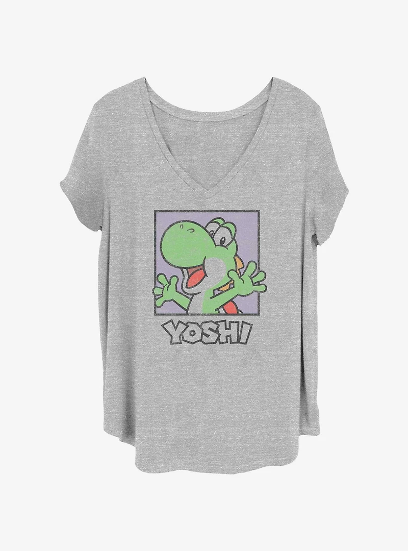 Nintendo Happy Yoshi Square Womens T-Shirt Plus