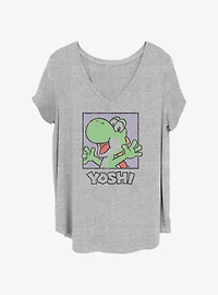 Nintendo Happy Yoshi Square Womens T-Shirt Plus