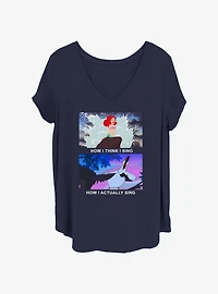Disney The Little Mermaid Singing Meme Womens T-Shirt Plus